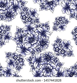 Abstract elegance seamless pattern with floral background