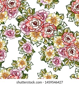 Abstract elegance seamless pattern with floral background