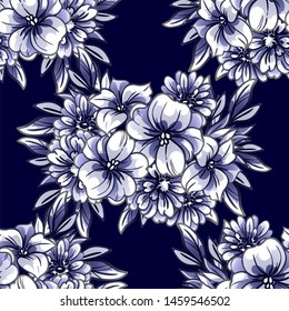 Abstract elegance seamless pattern with floral background