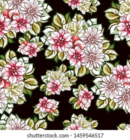 Abstract elegance seamless pattern with floral background