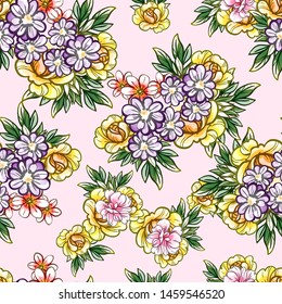 Abstract elegance seamless pattern with floral background