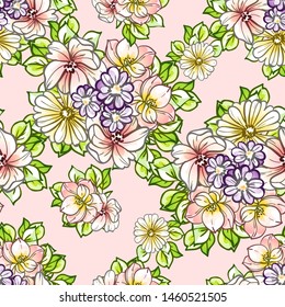 Abstract elegance seamless pattern with floral background