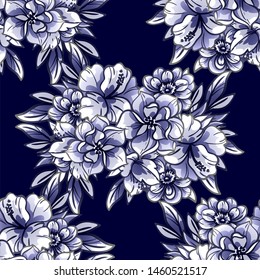 Abstract elegance seamless pattern with floral background