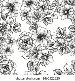 Abstract elegance seamless pattern with floral background