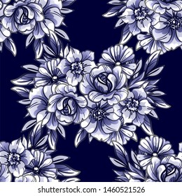 Abstract elegance seamless pattern with floral background