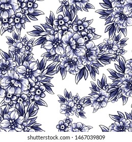 Abstract elegance seamless pattern with floral background