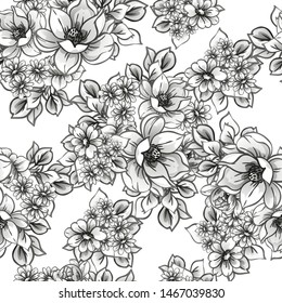 Abstract elegance seamless pattern with floral background