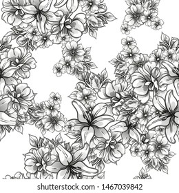 Abstract elegance seamless pattern with floral background