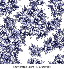 Abstract elegance seamless pattern with floral background