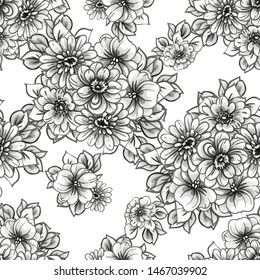 Abstract elegance seamless pattern with floral background