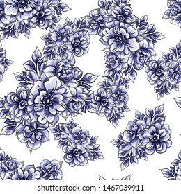 Abstract elegance seamless pattern with floral background