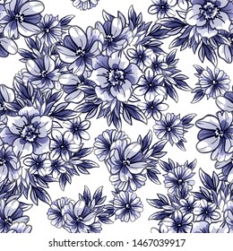 Abstract elegance seamless pattern with floral background