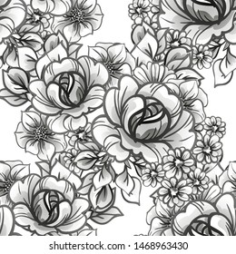 Abstract elegance seamless pattern with floral background