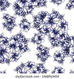 Abstract elegance seamless pattern with floral background