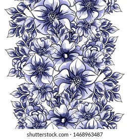 Abstract elegance seamless pattern with floral background