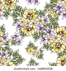 Abstract elegance seamless pattern with floral background