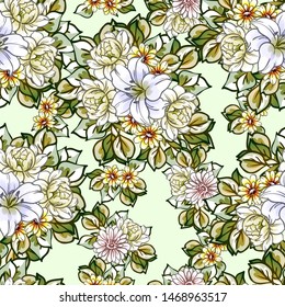 Abstract elegance seamless pattern with floral background