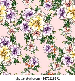 Abstract elegance seamless pattern with floral background