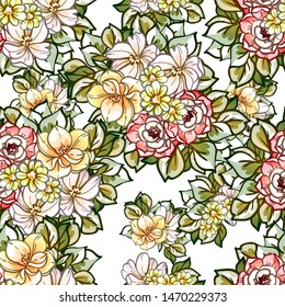 Abstract elegance seamless pattern with floral background