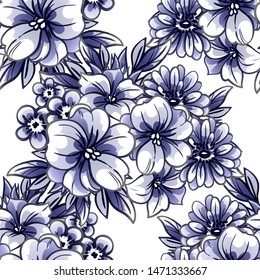 Abstract elegance seamless pattern with floral background
