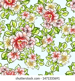 Abstract elegance seamless pattern with floral background