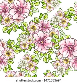 Abstract elegance seamless pattern with floral background