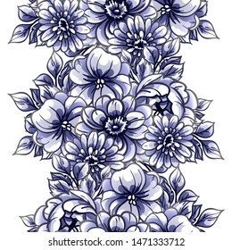 Abstract elegance seamless pattern with floral background