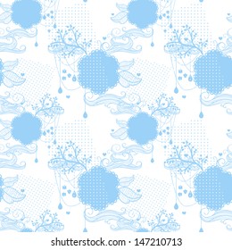 Abstract Elegance Seamless pattern with floral background