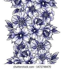 Abstract elegance seamless pattern with floral background