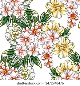 Abstract elegance seamless pattern with floral background