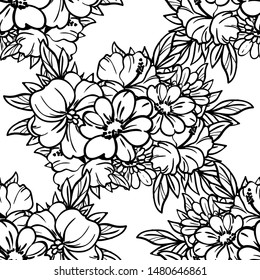 Abstract elegance seamless pattern with floral background