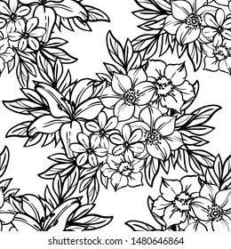 Abstract elegance seamless pattern with floral background