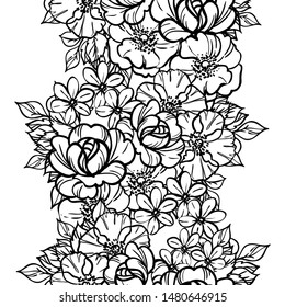 Abstract elegance seamless pattern with floral background