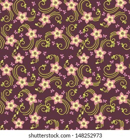 Abstract Elegance Seamless pattern with floral background