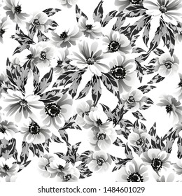 Abstract elegance seamless pattern with floral background
