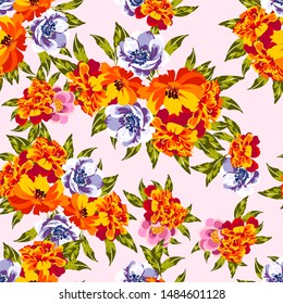 Abstract elegance seamless pattern with floral background