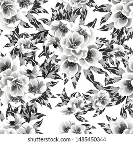 Abstract elegance seamless pattern with floral background