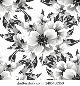 Abstract elegance seamless pattern with floral background