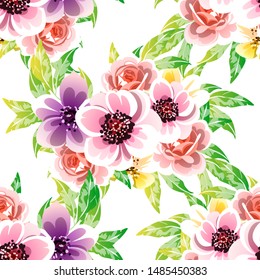 Abstract elegance seamless pattern with floral background