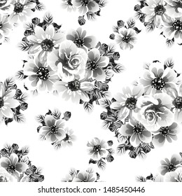 Abstract elegance seamless pattern with floral background