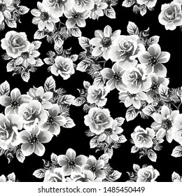 Abstract elegance seamless pattern with floral background