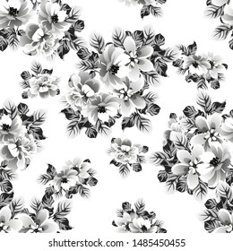 Abstract elegance seamless pattern with floral background