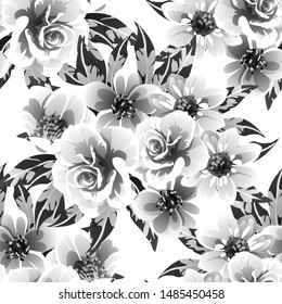 Abstract elegance seamless pattern with floral background
