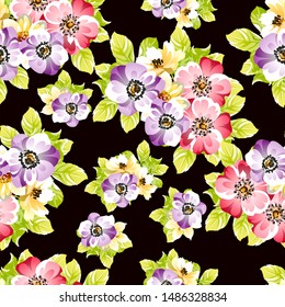 Abstract elegance seamless pattern with floral background