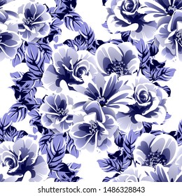 Abstract elegance seamless pattern with floral background