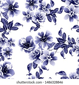 Abstract elegance seamless pattern with floral background