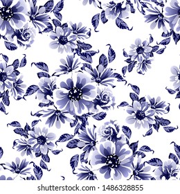 Abstract elegance seamless pattern with floral background
