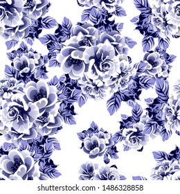 Abstract elegance seamless pattern with floral background