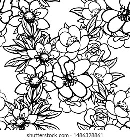 Abstract elegance seamless pattern with floral background