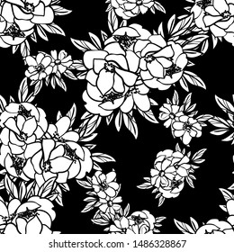 Abstract elegance seamless pattern with floral background